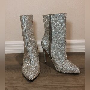 Rhinestone Heeled Booties